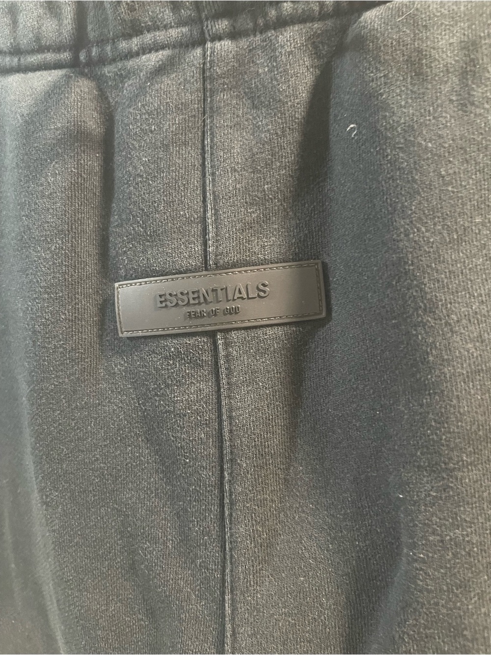 Essentials Men's Black Jogger Sweatpants with Drawstring Have One Hole - Picture 2 of 9